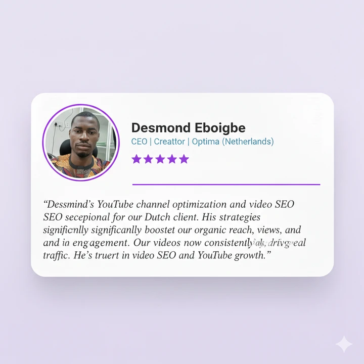 Client Review for YouTube SEO Services and Channel Growth